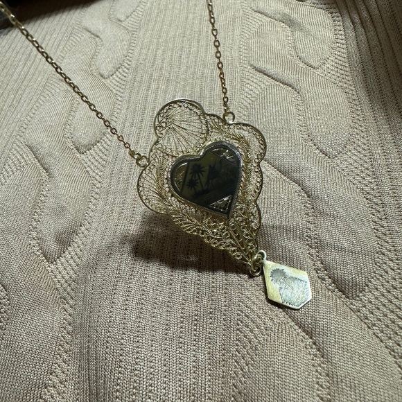 Elegant Gold plated Silver filigree Vintage Egyptian necklace - Picture 12 of 13